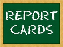 report card word on green chalkboard